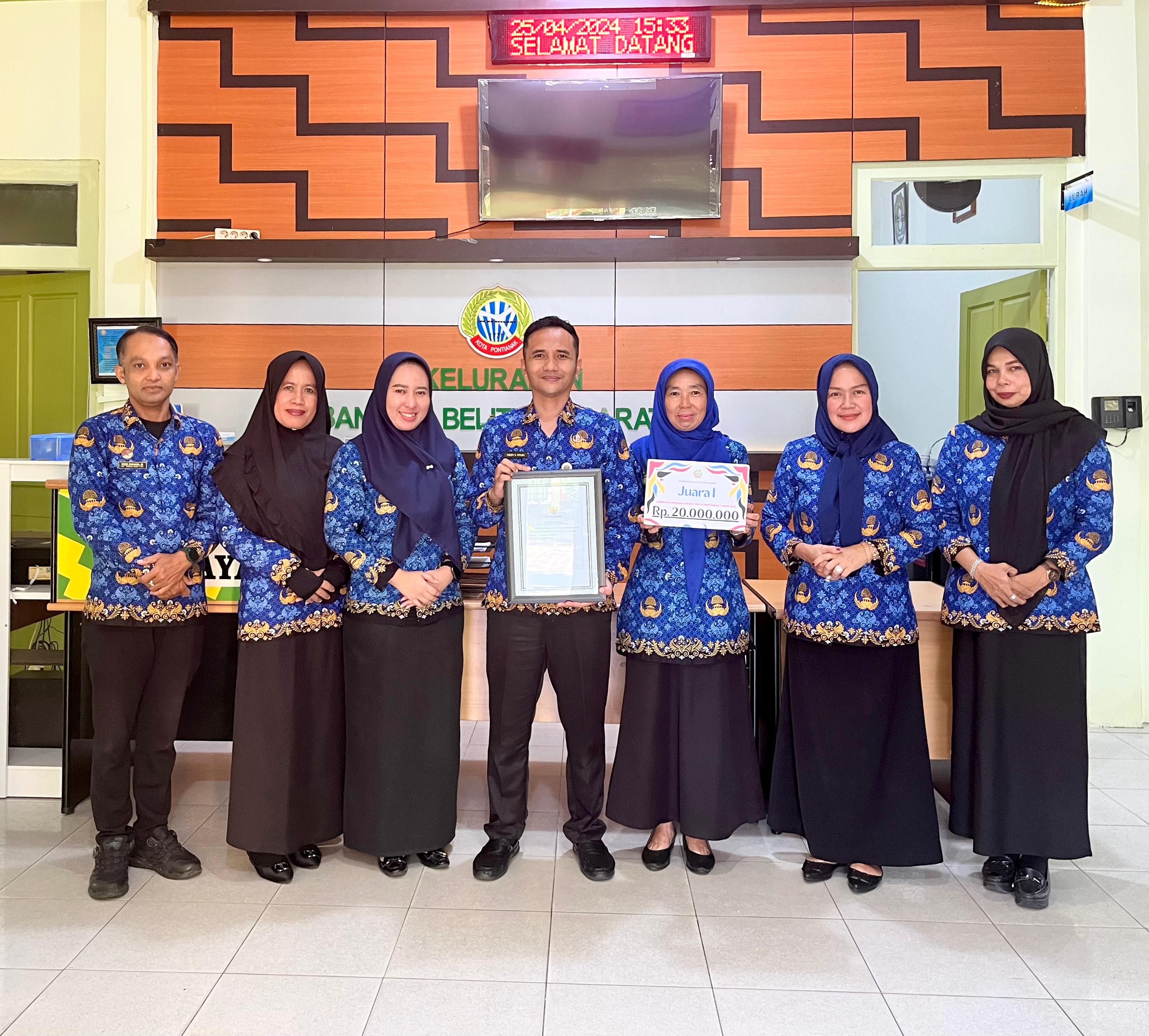 Juara 1 Lomba Kelurahan Tingkat Kota Pontianak Tahun 2024